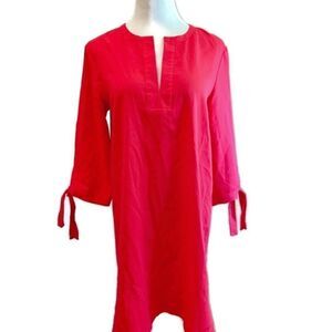 Donna Ricco Hot Pink Long Sleeve Shift Dress Sz 12